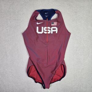 Nike Elite Womens XL Singlet/Unitard Red USA SPEED SUIT Olympic Track CT3507-602